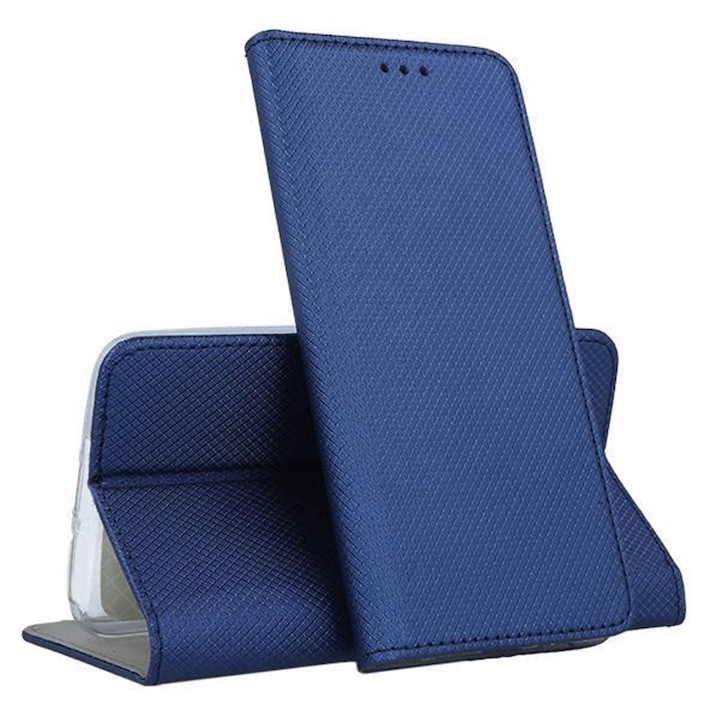Telefontok Samsung Galaxy A13 (A135F) - kék mágneses szilikon keretes könyvtok