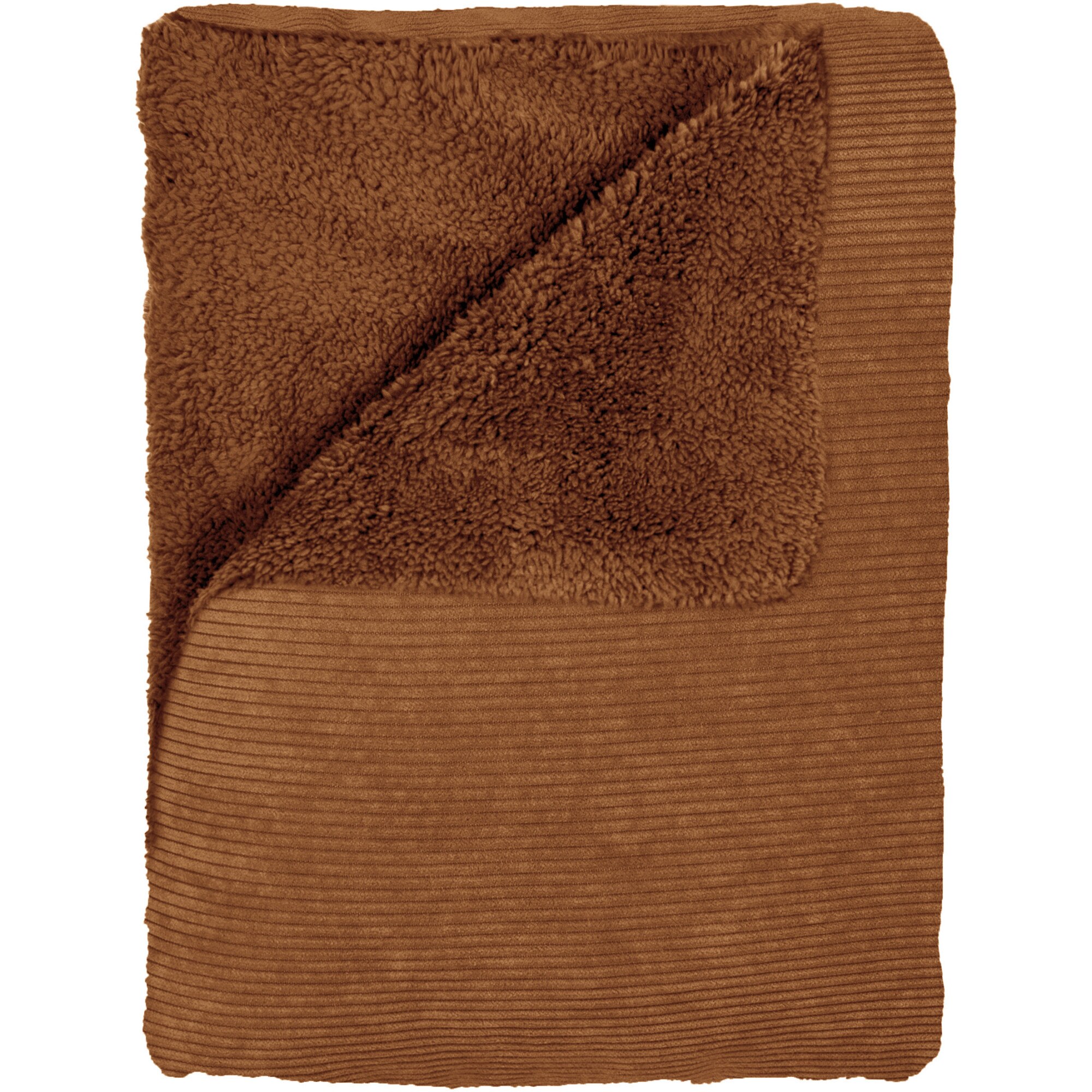 Patura cu blanita Velour Tabac Mistral Home, 130x170 cm, poliester, maro