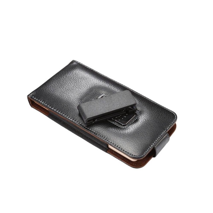 Кейс за Samsung Galaxy Core II Естествена кожа Черен