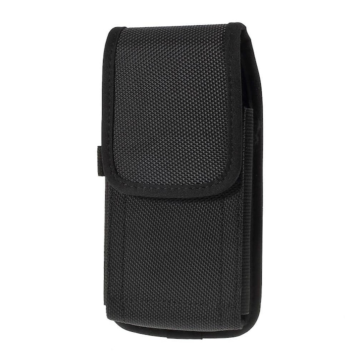 Sony Xperia Xa Ultra (Sony Ukulele Ss) kompatibilis telefontok, két függőleges és vízszintes övhurokkal, textil anyag, fekete