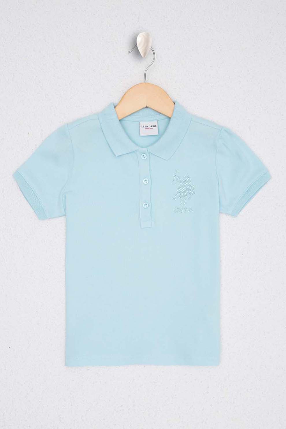 U.S. Polo Assn., Tricou polo cu logo, Albastru pastel