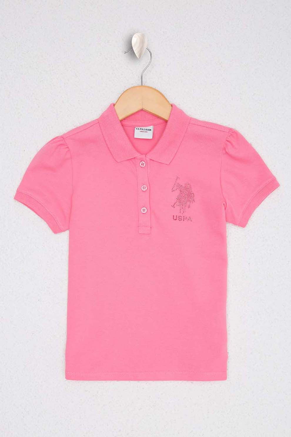 U.S. Polo Assn., Tricou polo cu logo, Roz