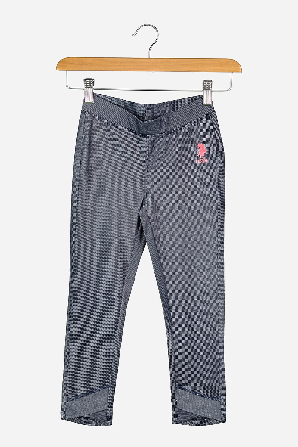 U.S. Polo Assn., Pantaloni cu buzunare si logo, Albastru inchis/Alb/Roz