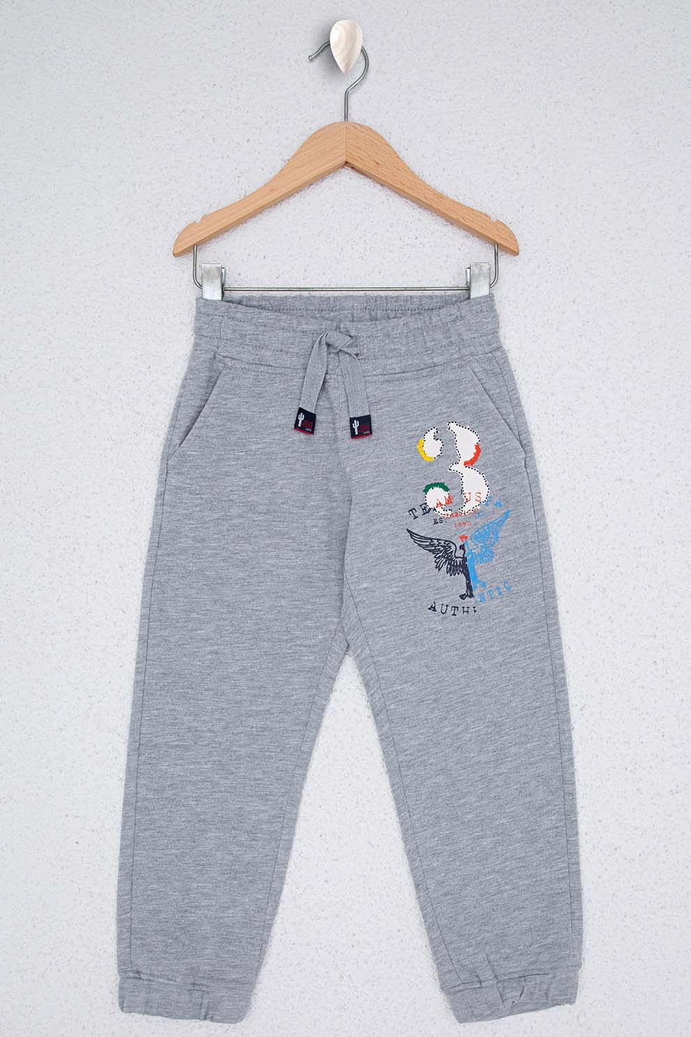 U.S. Polo Assn., Pantaloni jogger cu snur, Gri deschis melange