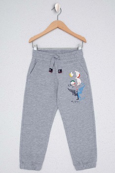 U.S. Polo Assn., Pantaloni jogger cu snur, Gri deschis melange U.S. Polo Assn., Pantaloni jogger cu snur, Gri deschis melange