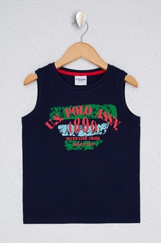 U.S. Polo Assn., Top de bumbac cu imprimeu, Bleumarin inchis U.S. Polo Assn., Top de bumbac cu imprimeu, Bleumarin inchis