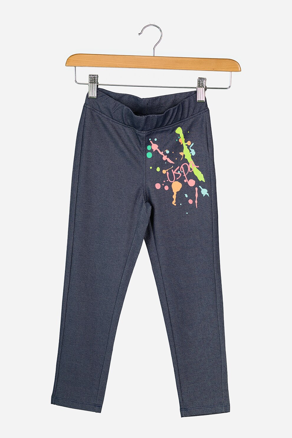 U.S. Polo Assn., Colanti din amestec de bumbac cu imprimeu, Albastru inchis/Alb/Roz