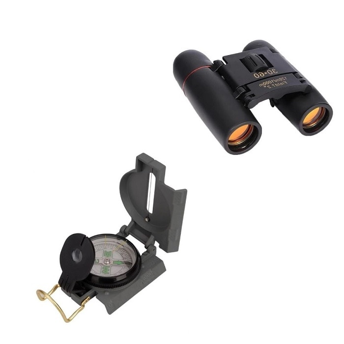 Pachet Format Din Binoclu 30*60 Si Busola Militara Din Metal Survivor