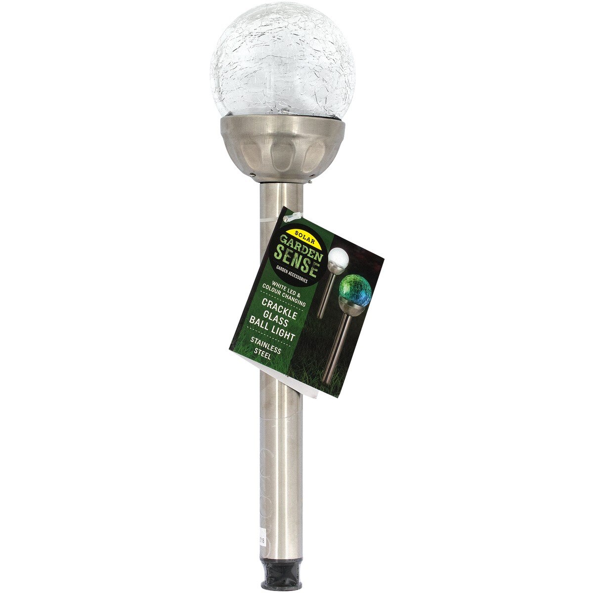 Lampa gradina alimentare solara Craquele glob din sticla cu doua tipuri de lumina alb /color schimbabil