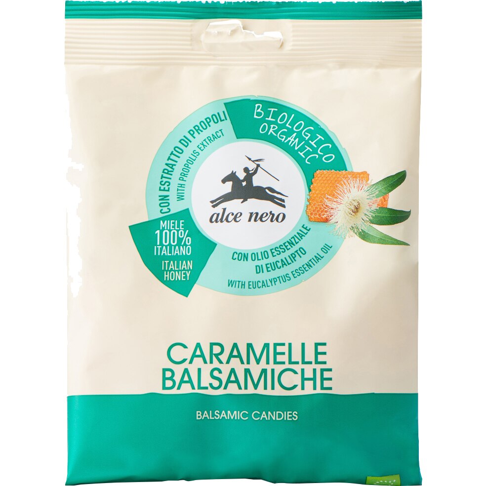 Drajeuri miere si eucalipt BIO Alce Nero, 100g