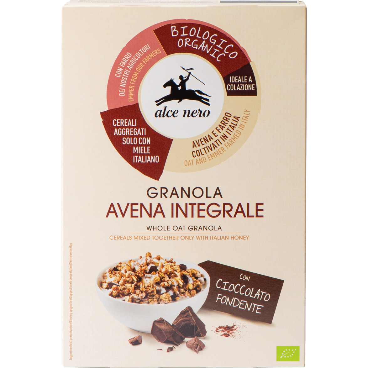 Cereale granola cu ciocolata si migdale BIO Alce Nero, 300g