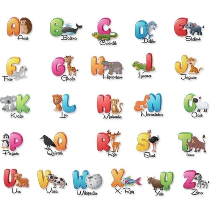 Stickere educationale copii, Alfabetul, 40x60cm