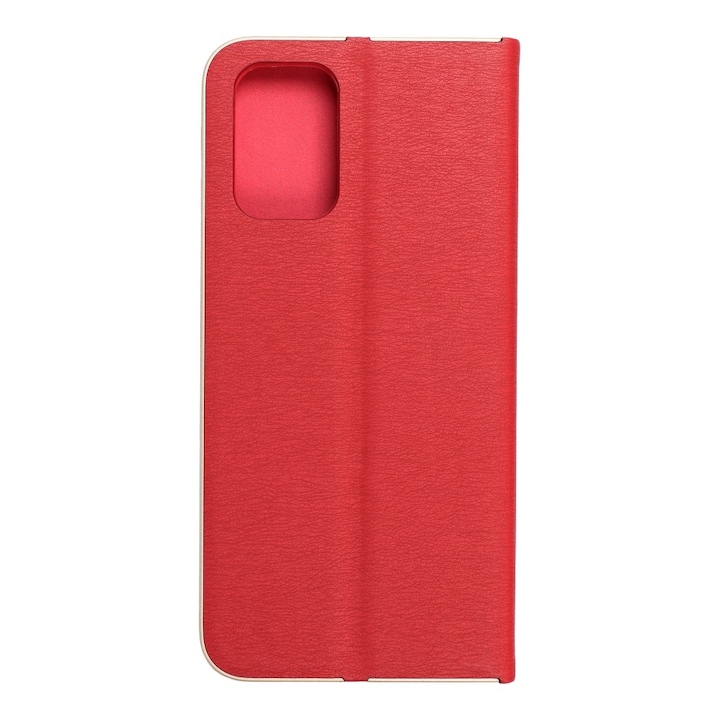 Xiaomi Redmi Note 10 / 10S Luna Book oldalra nyíló flip tok fémes kerettel, Piros