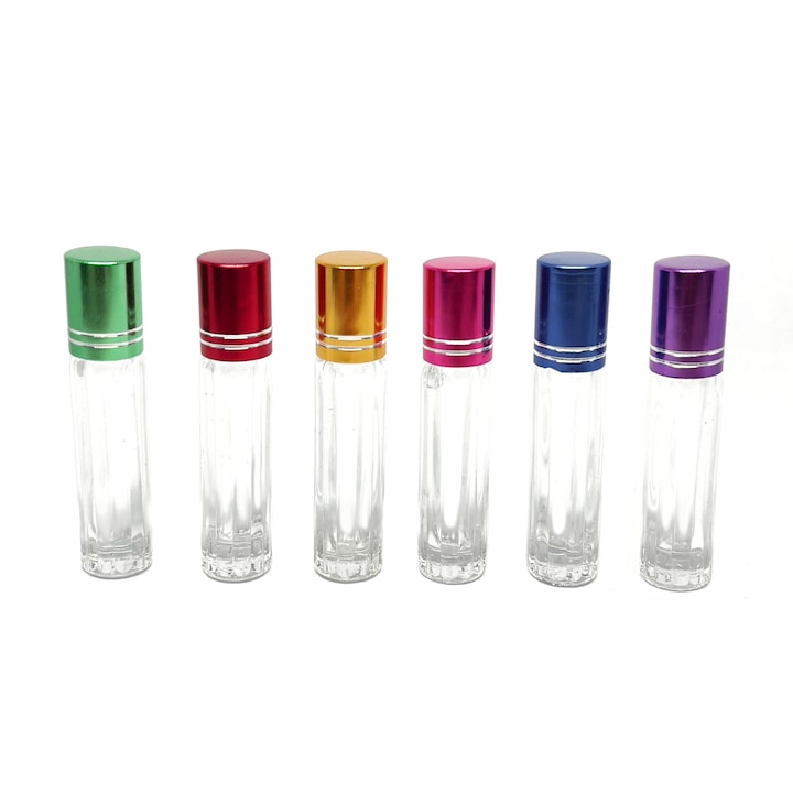 Createur színes palack parfümhöz vagy illóolajokhoz, átlátszó, 4 ml