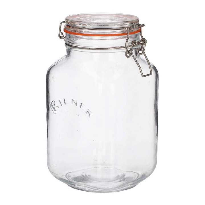 Borcan de sticla pentru depozitare Kilner, Square, 2 l