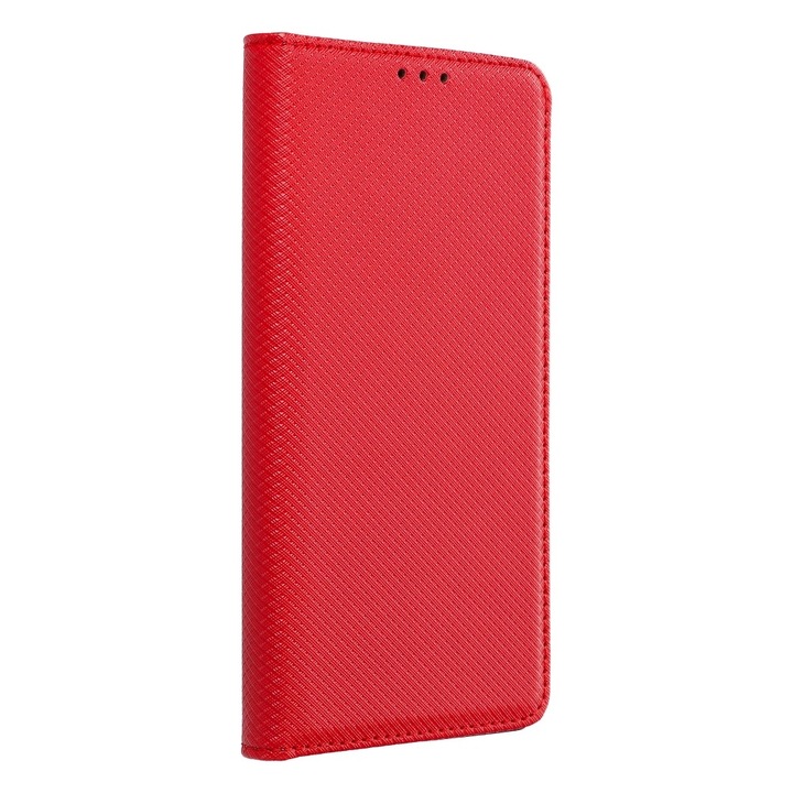 Husa tip carte, compatibila cu Samsung Galaxy A13 5G / A04s, model Smart Book Case, material textil, rosu