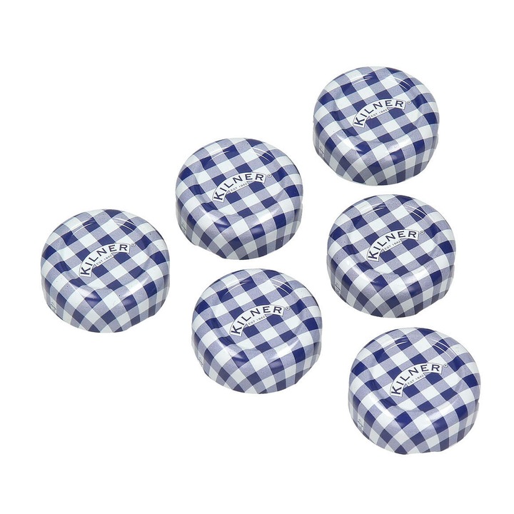 Kilner 6 darabos fedél készlet üveghez, 3 cm, kék