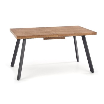 Masa extensibila, 140 x 180 x 85/76 cm, MDF/Metal, Negru/Bej Masa extensibila, 140 x 180 x 85/76 cm, MDF/Metal, Negru/Bej