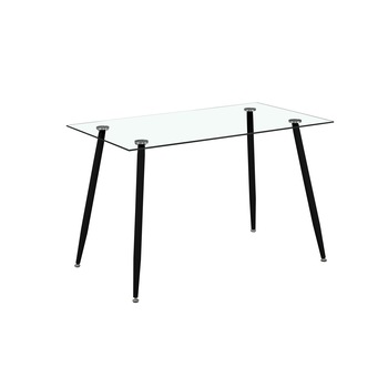 Masa din sticla, 120x70x76 cm, Negru/Transparent Masa din sticla, 120x70x76 cm, Negru/Transparent