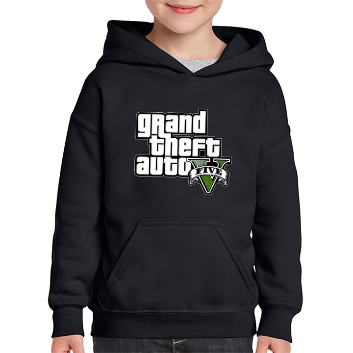 Gyermek pulóver, Grand Theft Auto Logo GTA, Fekete