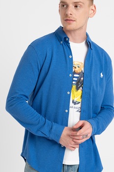 Polo Ralph Lauren, Camasa cu maneci lungi si logo brodat, Albastru royal Polo Ralph Lauren, Camasa cu maneci lungi si logo brodat, Albastru royal