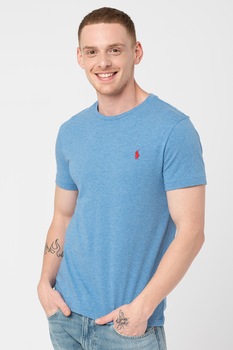 Polo Ralph Lauren, Tricou polo slim fit de bumbac Classics, Albastru melange Polo Ralph Lauren, Tricou polo slim fit de bumbac Classics, Albastru melange