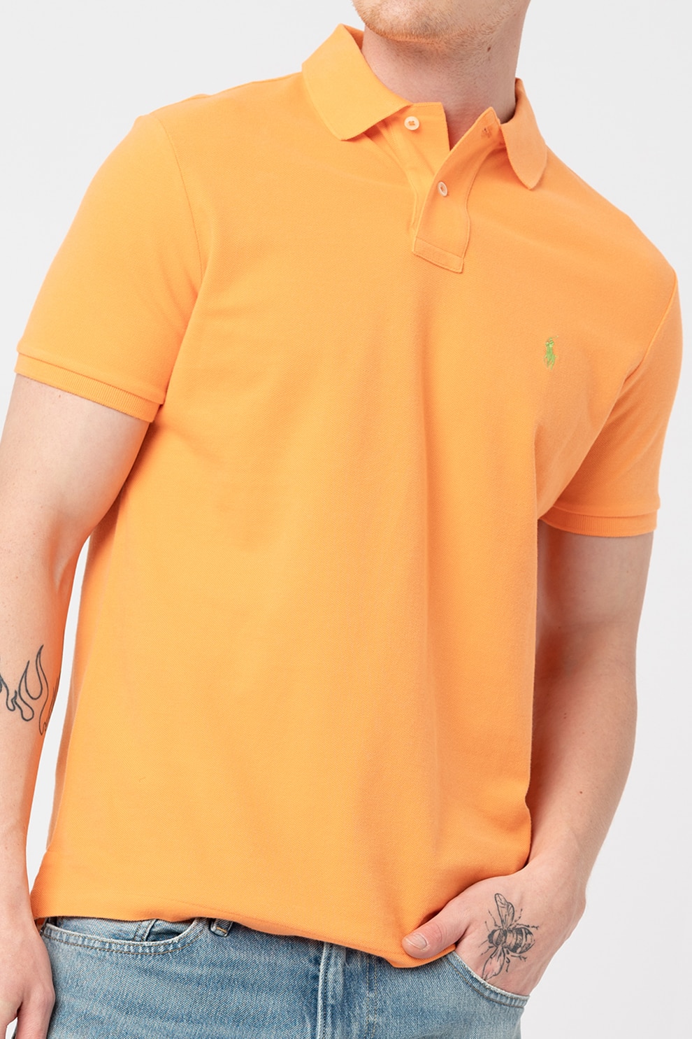 Polo Ralph Lauren, Tricou polo slim fit din material pique Classics, Oranj