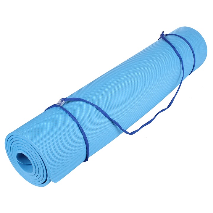 Saltea exercitii fizice Merco Yoga EVA 6, 173 x 61 x 0.6 cm, albastru