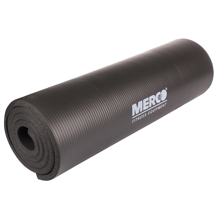 Saltea exercitii fizice Merco Yoga NBR 15, 183 x 61 x 1.5 cm, negru