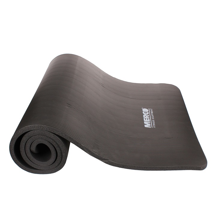 Saltea exercitii fizice Merco Yoga NBR 10, 183 x 61 x 1 cm, negru