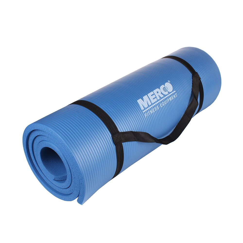 Saltea exercitii fizice Merco Yoga NBR 10, 183 x 61 x 1 cm, albastru