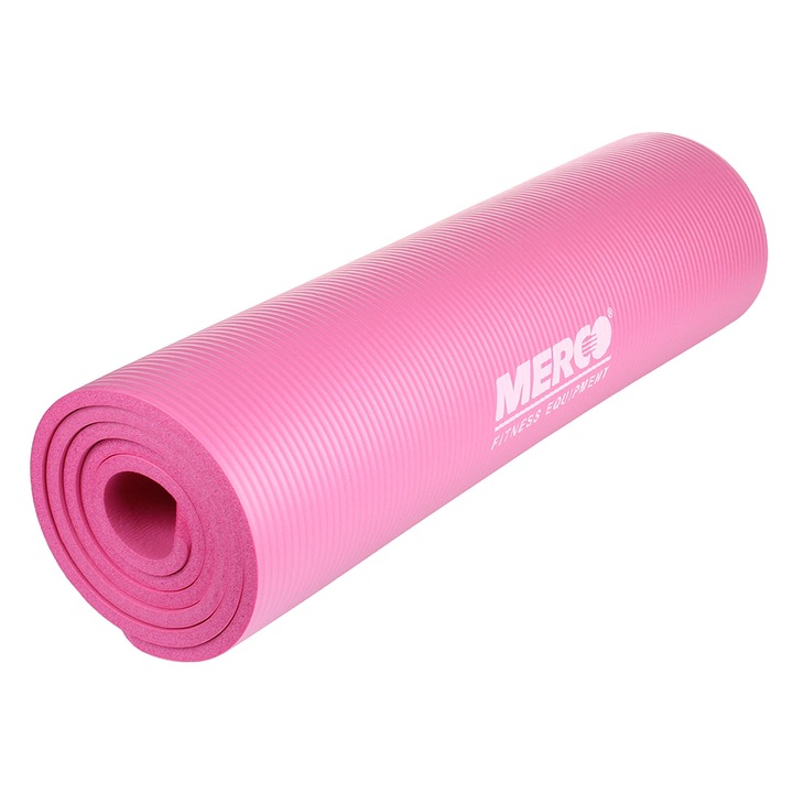 Saltea exercitii fizice Merco Yoga NBR 10, 183 x 61 x 1 cm, roz