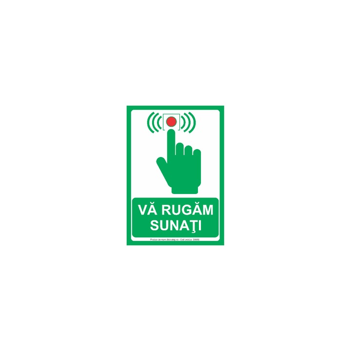 Indicator rezidential "Va rugam sunati" S9006, PVC (Komatex) 3 mm, 140x200mm