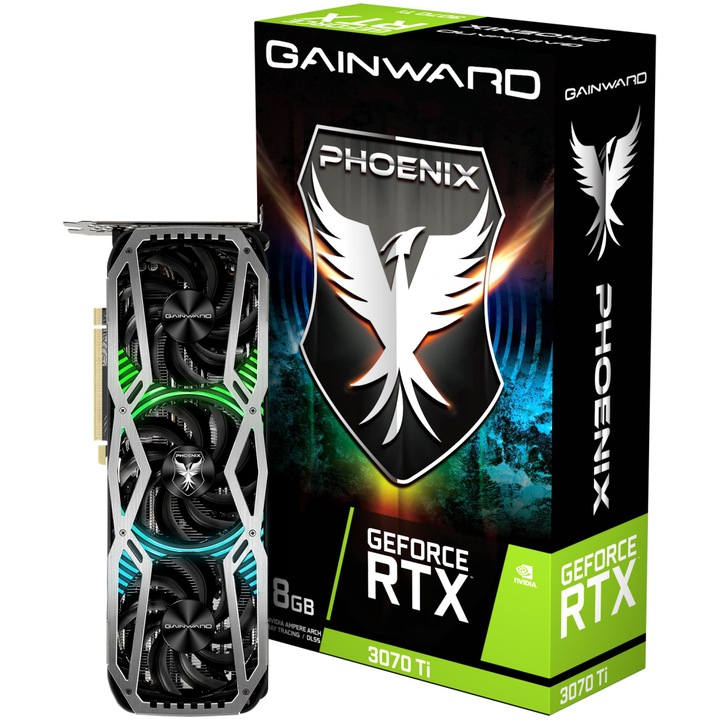 Видео карта Gainward GeForce® RTX™ 3070 Ti Phoenix LHR, 8GB GDDR6X, 256-bit
