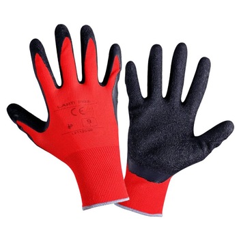 Manusa Latex cu poliester termic, Marime L, Negru/Rosu Manusa Latex cu poliester termic, Marime L, Negru/Rosu
