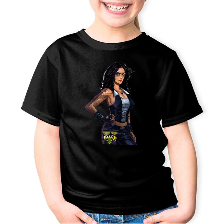 Gyerek póló Gangster Women GTA, Fekete, 116-122 CM
