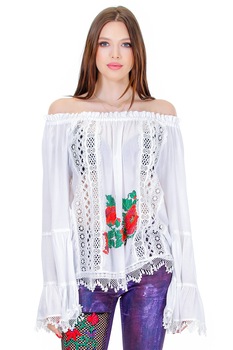 Bluza, Liza Panait, C-3316, vascoza, alba Bluza, Liza Panait, C-3316, vascoza, alba