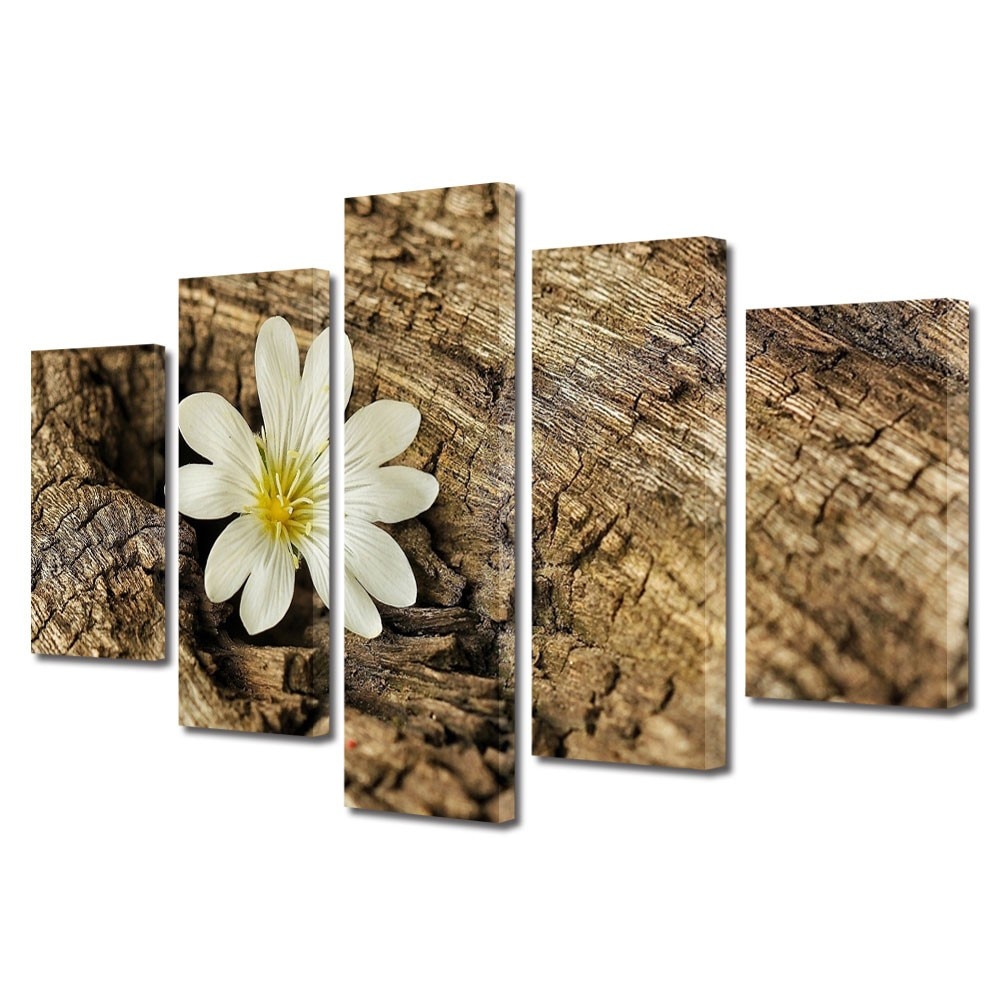 Tablou Multicanvas 5 Piese Flori, Vointa si putere, 45 x 75 cm