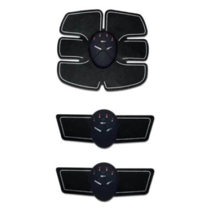 Set 4 aparate electrostimulare si tonifiere pentru abdomen, fesieri, brate si coapse, Negru, viMAG ®