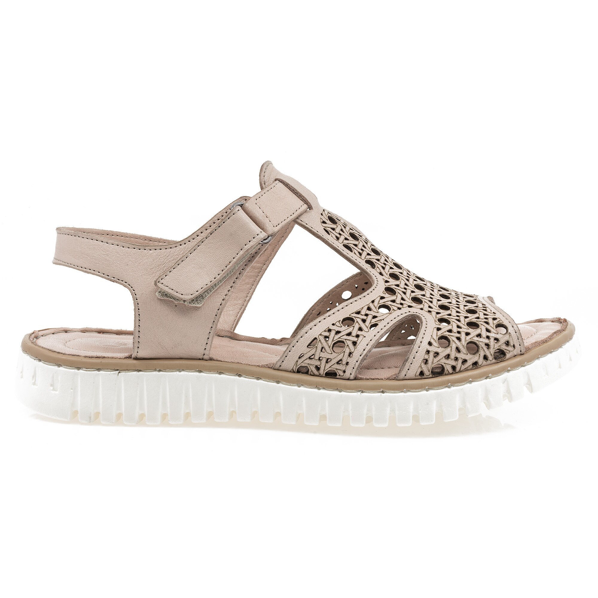 Sandale dama, Caspian, Cas-HY-840, casual, piele naturala, Roz Pudra