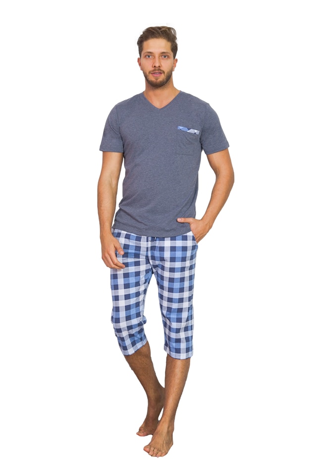 Pijamale barbati, Gazzaz by Vienetta, Blue Checkered