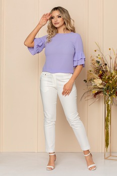 BAROCCA, Bluza cu maneci cu volane, Albastru azur BAROCCA, Bluza cu maneci cu volane, Albastru azur