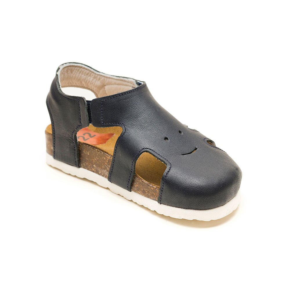 Sandale Kidopo piele talpa pluta, Negru