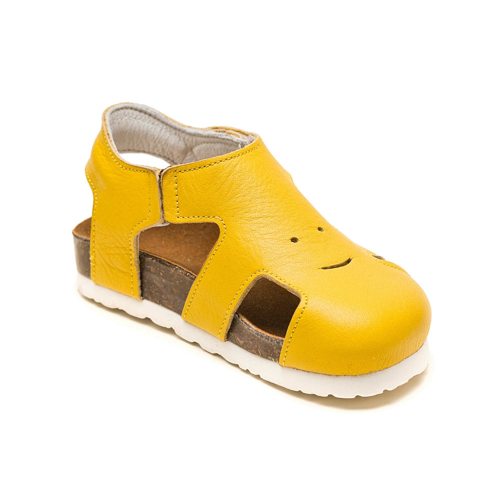 Sandale Kidopo piele talpa pluta, Galben
