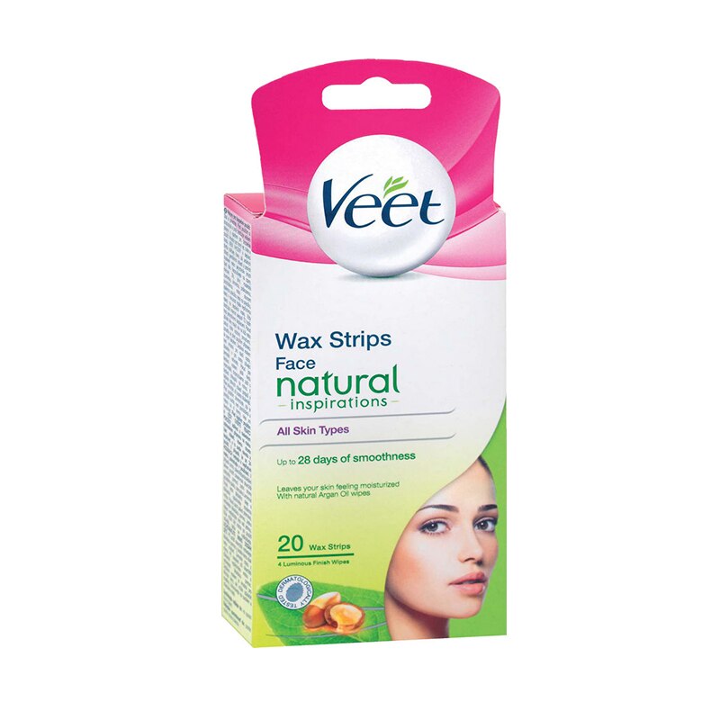 Benzi depilatoare la rece, cu rasina, Veet Natural Inspirations, pentru fata, 20 buc