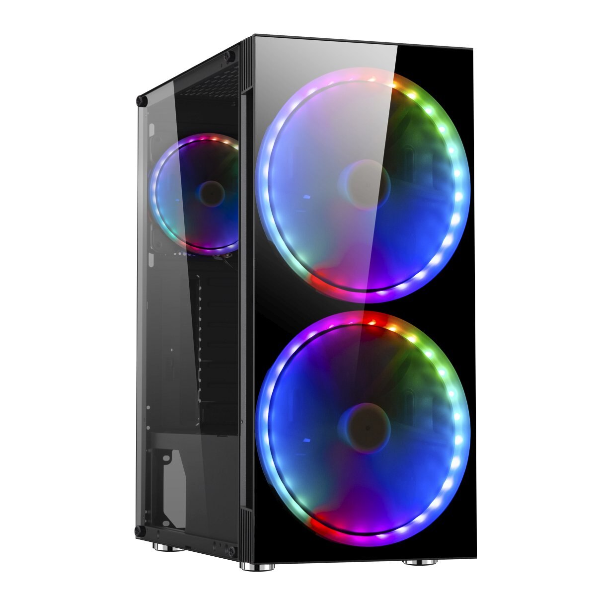 Carcasa Makki F10 RGB, Mid Tower, ATX, fara sursa, Black