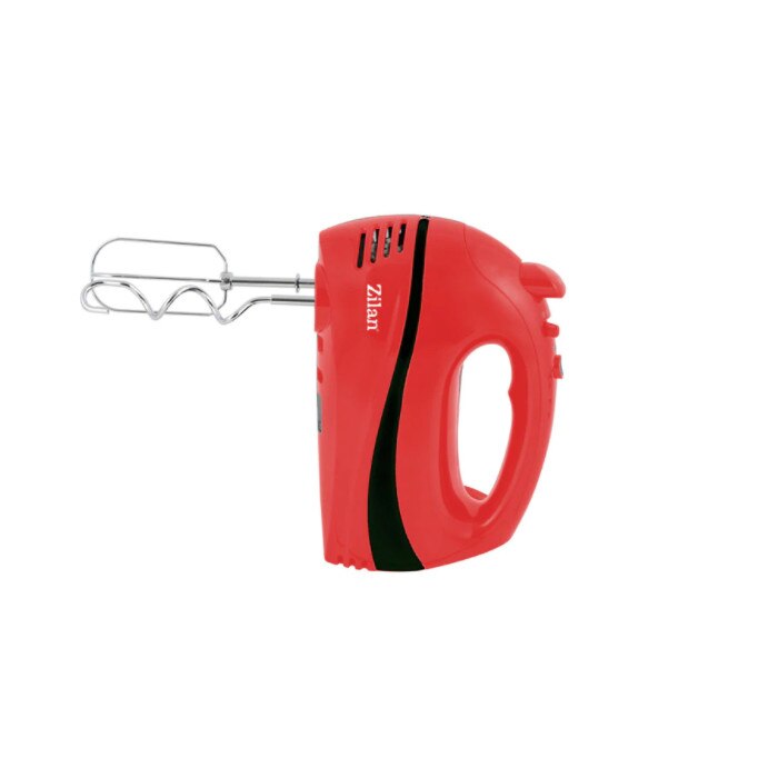 Mixer de Mana, 5 Trepte de Viteza, Putere 300W, Buton pentru Eliberarea Paletelor, Ideal pentru Amestecat, Usor de Curatat, Rosu/Negru