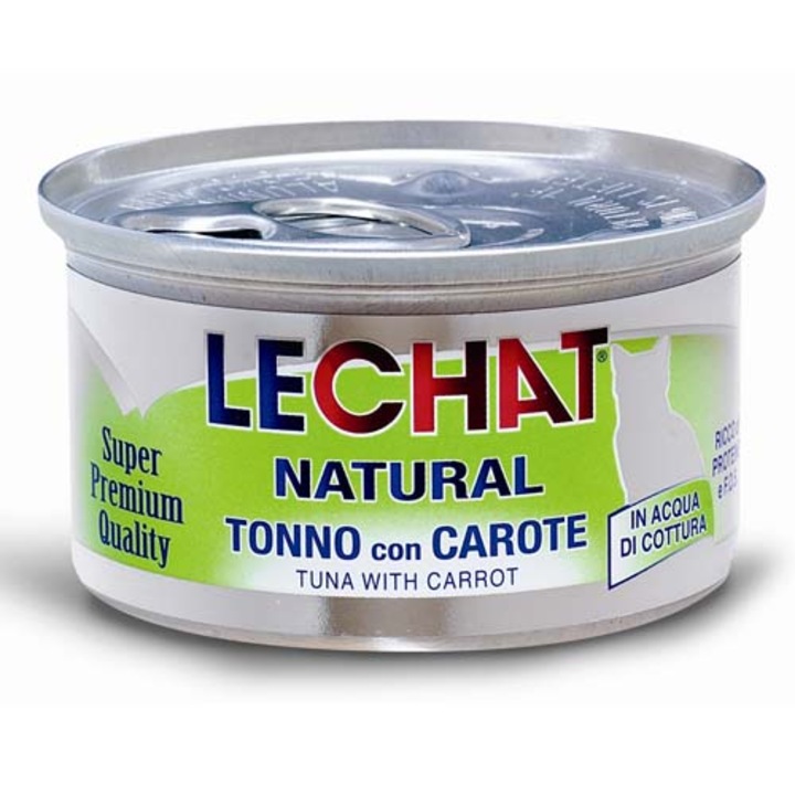 Monge Lechat Natural Tonhal sárgarépával 80g szuper prémium konzerv felnőtt macskáknak