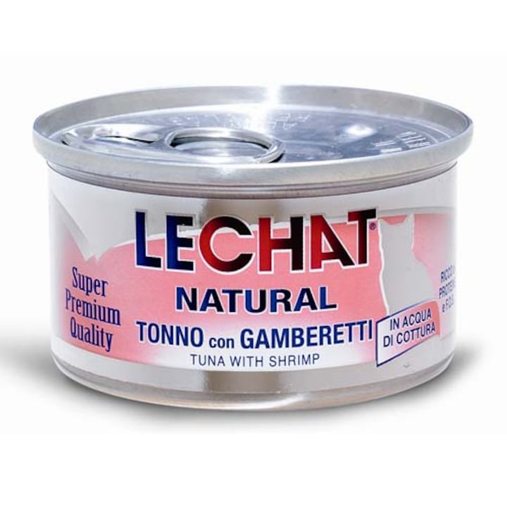 Monge Lechat Natural Tonhal garnélával 80g szperprémoium konzerv felnőtt macskáknak
