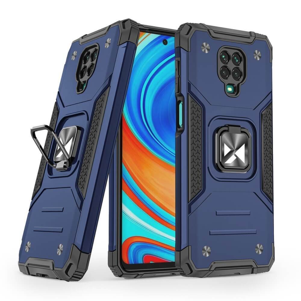 Husa Compatibila Xiaomi Redmi Note 9 Pro / Redmi Note 9S, Ring Armor Case Kickstand, Wozinsky, Albastru